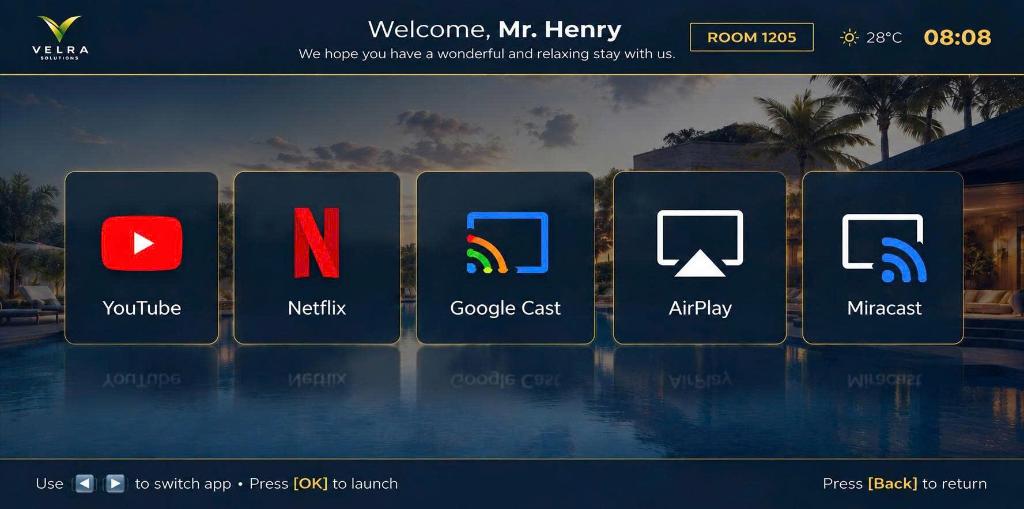 Entertainment & Casting Hub App Launcher UI